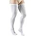 Truform Anti Embolism Stockings, Thigh High Post Surgery Recovery Hospital Style, 18 mmHg Compression for Men and Women, Full Length TED Hose, Closed Toe, White, X-Large