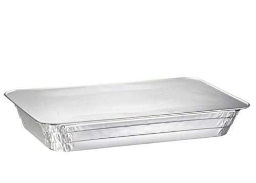 Full Size Deep Steam Table Pans, Disposable Aluminum Chafing and Catering Pans (21â€ x 13â€ x 3â€) (50, With Lids)