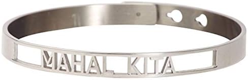 JAECI Women's I Love You Bracelet - Tagalog Language Stainless Steel Bangle