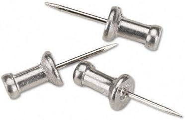 Gem Cpal4 Aluminum Head Push Pins Aluminum Silver 1/2-Inch 100/Box