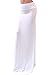 GotStyle Vivicastle Women's Spand Long Solid Rayon Foldover Maxi Skirt (Medium, Off White)