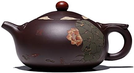 Yipot Yixing Pot Zisha teapot Genuine Yxing Purple Clay Chinese Traditonal gongfu pot Handmade 280ml(9.5 OZ)