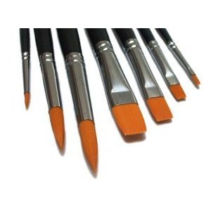 Artist's Paintbrushes (Set of 7)/Flat/Pointed/Toray for Acrylic/Watercolour Painting Brush Set with Brush