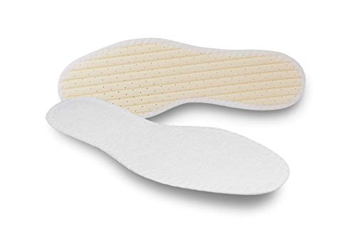 Pedag Washable Summer Pure Cotton Terry Barefoot Insole, White, US L8/EU 38, (Pack of 3)