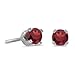 3 mm Petite Round Genuine Garnet Stud Earrings in 14k White Gold