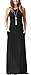 GRECERELLE Women's Round Neck Sleeveless A-line Casual Maxi Dresses with Pockets Black-2XL