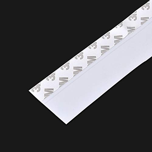 Self Adhesive Door Seal Strip Weather Stripping Silicone Bottom Door Seal Soundproof Doors and Windows Weather Stripping Translucence 16 Feet 1 inch (25MM White)