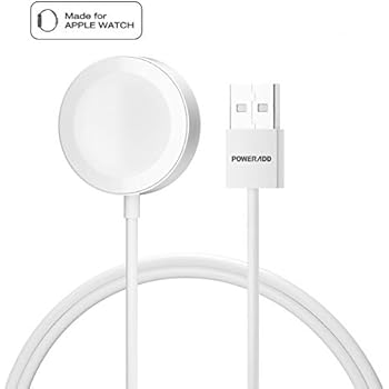 POWERADD [Apple MFi Certified Apple Watch Charger, iWatch Magnetic Charging Cable 6.Feet/2Meter Compatible with iWatch 38mm & 42mm, Apple Watch Series 4/3/ 2/1