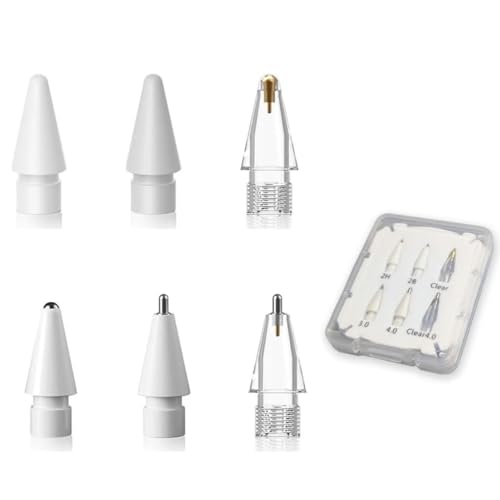 Replacement Pencil Tips for Apple Pencil Pro,Upgraded Pencil Tips fit for Apple 2nd 1st Gen USB-C,and Logitech Crayon Digital Pencil,Pencil Tips Pad Pro Pencil Sets (6) (clear3)