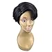 Onefa Cut Wigs for Black Women Short Human Hair Wigs Straight Hair Natural Brazilian Virgin Glueless Wigs Ladies Wigs for Charming Daily Party Cosplay Hairpiece (Black)