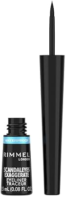 Rimmel - Eyeliner Waterproof Exaggerate Liquid - Eyeliner ultra definizione Liquido a Lunga Durata - Black