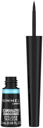 Rimmel - Eyeliner Waterproof Exaggerate Liquid - Eyeliner ultra definizione Liquido a Lunga Durata - Black