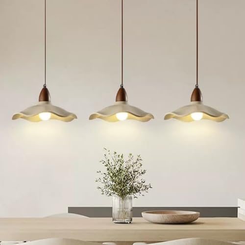 Moderno lamparas colgantes de techo japonesa de estilo wabi-sabi,Con pantalla de cemento,Regulable lámparas colgante LED,lampara comedor colgante,Luz colgante de E27 base,Para dormitorio,sala(A,25cm)