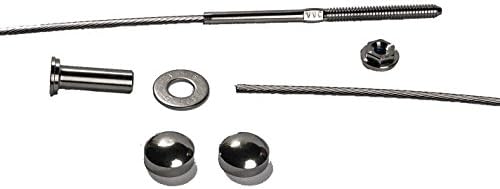 VistaView CableTec - 3/16 Inch Stainless Steel Cable Railing Assembly Kit - 30 Foot With Brushed Stainless Steel Dome Caps