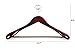 TOPIA HANGER Set of 6 Luxury Mahogany Wooden Coat Hangers, Premium Wood Suit Hangers, Glossy Finish with Extra-Wide Shoulder, Thicker Chrome Hooks & Anti-Slip Bar CT02M