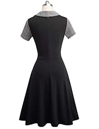Vestido de trabajo con solapa y manga 3 4 para dama
