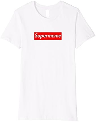 Womens Supermeme Funny Shirt Small White