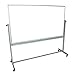 LUXOR Mobile Dry Erase Double-Sided Magnetic Whiteboard with Aluminum Frame and Stand - 72