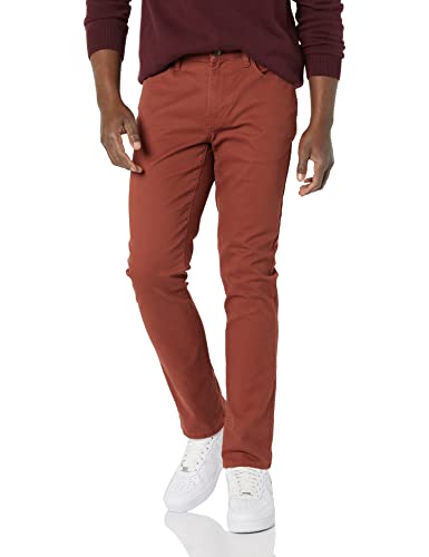 Amazon Essentials Men's 5-Pocket Stretch Twill Casual Pants, Rust, 36W x 28L