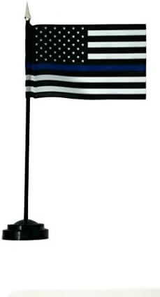 "The Thin Blue Line" Flag with Base