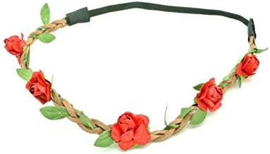 Shop4(TM) Lady's Silk Floral Elastic Headpieces , Headband-Red Rose