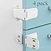 [4 Pack] Cabinet Locks Child Safety, Baby Proofing Cabinet Latch for Kitchen Storage Doors, Drawers, Cupboard, Oven, Refrigerator by QJQBMAI(White&Green)