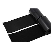 Strenco 4 Inch Self Adhesive - Hook and Loop - 5 Feet - Sticky Back - Black Tape Fastener