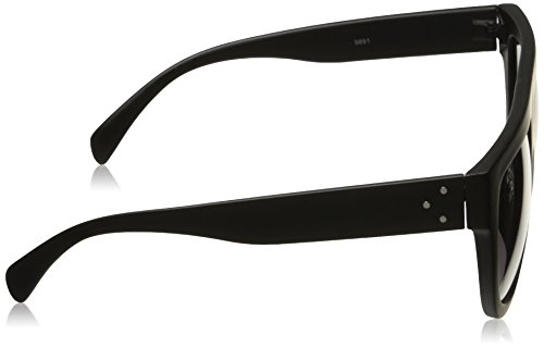 zeroUV Large Oversize Wide Temple Flat Top Aviator Sunglasses, Matte Black / Lavender, 57 mm