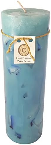Handmade Scented Candle - Long Burning Pillar - Ocean Breeze Scent (Large)
