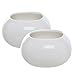 MyGift Set of 2 Small Round White Ceramic Modern Succulent Planter Pots - 3.5 Inch Home Decor