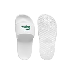 Lacoste Women's Serve Slide, White Croc, 6