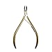 Viba Professional Gold-Plated Carbon Steel Cuticle Nippers, French Handle, 6mm Jaw (Full Jaw)