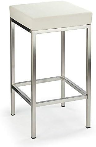 Brushed Kitchen Bar Stool (White)