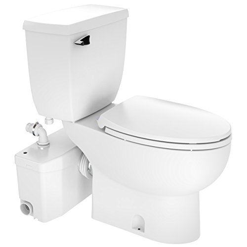 Saniflo Saniplus Pump with White Elongated Toilet Steam Shower