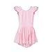 MdnMd Girls' Flutter Sleeve Skirted Leotard
