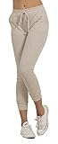 Women's Classic Elastic Drawstring French Terry Casual Marled Jogger Sweatpants