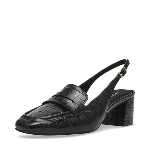Anne Klein Women's Loafer Mona, Black Croc, 6