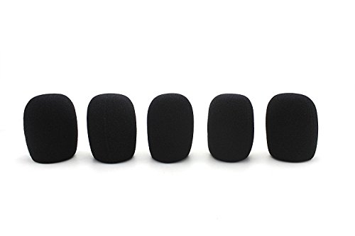 Zicome Handheld Microphone Windscreen Foam Ball Type Cover, 5 Pack, Black