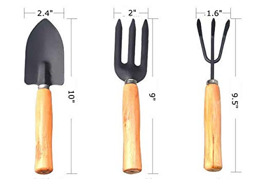 Lyhome Heavy Duty Gardening Tool Set, Shovel Rake Spade Hand Trowel Indoor Garden Tools for House Plants