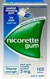 Nicorette Nicotine Gum 2mg Coated Icy Mint 2 Boxes 210 Pieces