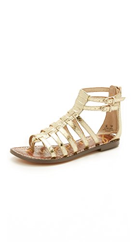 Sam Edelman Women's Kendra Flat Sandals, Gold, 8 B(M) US