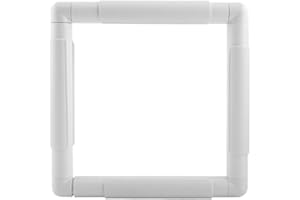 Metuynm Small Square Embroidery Hoop, 8inch Plastic Cross Stitch Frame Clip White DIY Sewing Tools Hoops Craft Embroidery Snap Frame Hoop for Cross Stitching Quilting, Needlepoint, Silk-Painting