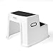 Acko Dual Height Step Stool Design with Anti-slip Surface for Toddler Potty Training kid Exercising Multi-Use in Bathroom and Kitchen Hold up to 330lbs,Black