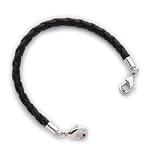 Medical Id Black Leather Bolo Replacement Bracelet - 8.5"