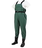 Langxun Lightweight Chest Waders for Kids | Fishing Waders for Kids (Army Green)