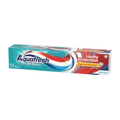 AQUAFRESH CAVITY PROTECTION FLUORIDE TOOTHPASTE FOR HEALTHY GUMS, STRONG TEETH, AND FRESH BREATH, COOL MINT, 5.6 OZ