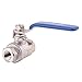 DERNORD Full Port Ball Valve Stainless Steel 304 Heavy Duty for Water, Oil, and Gas with Blue Locking Handles (1/4