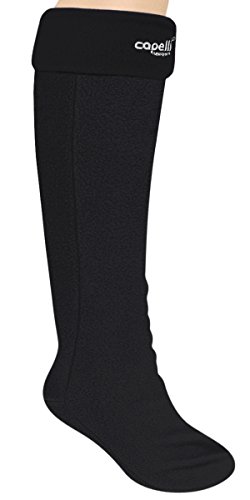 Capelli New York Fleece With Spandex Tall Rain Boot Liner (Large, Black)