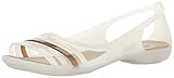 Crocs Women's Isabella Huarache W Flat, Oyster/Walnut, 9 M US