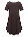 BELAROI Womens Summer Casual T Shirt Dresses Short Sleeve Swing Tunic Dress(1X, Coffee)